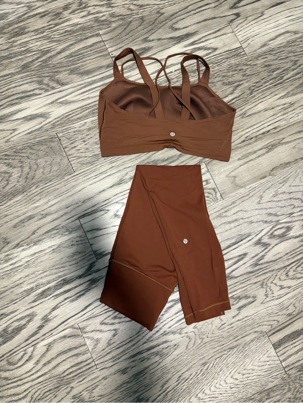 lululemon athletica Brown Strappy Sports Bra & High-Rise Leggings Set
